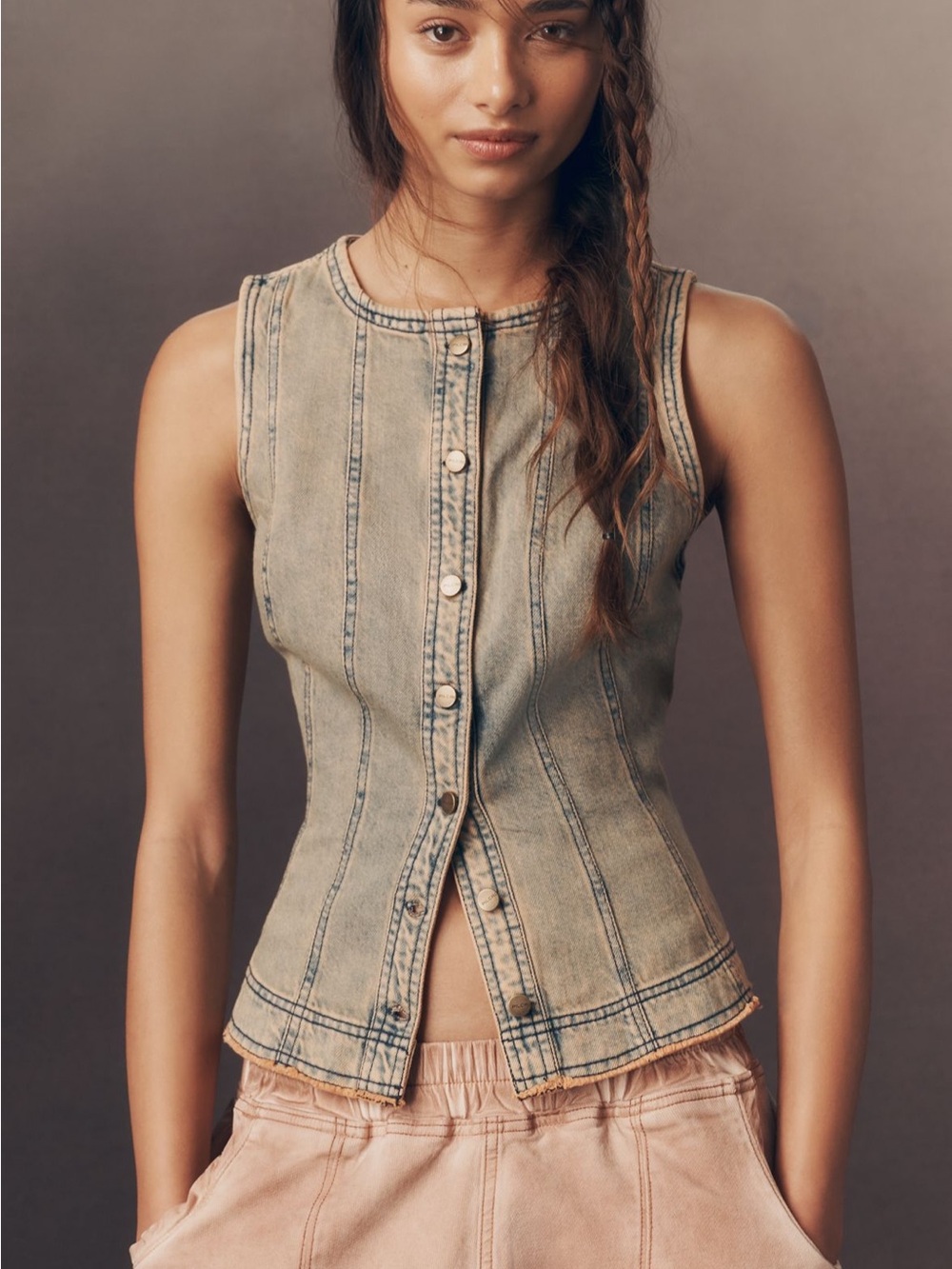 Anthropologie Pilcro Soft Wash Vest Medium NWT